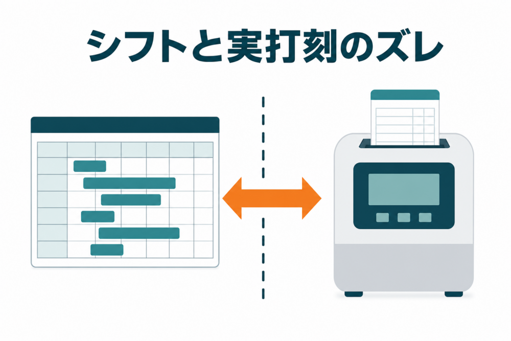 シフトと実打刻のズレを表すイメージ図